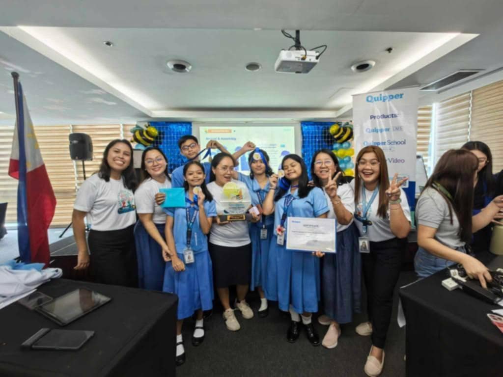 students of our Christian school in Mandaue competing for Quipper Quiz bee